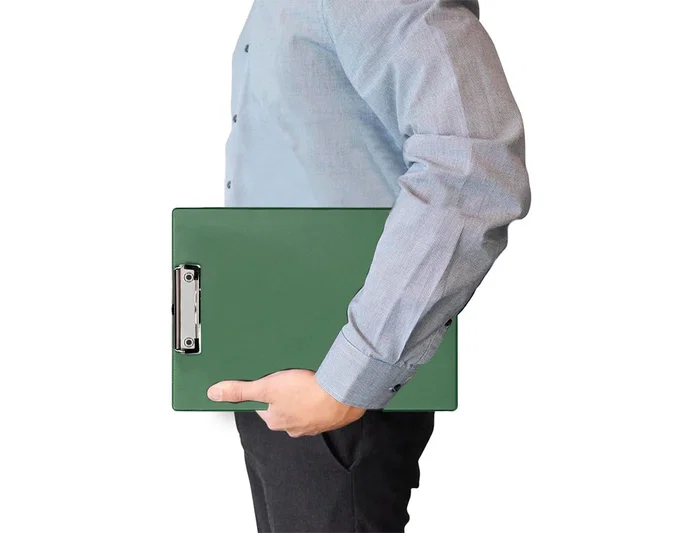 Q-connect Portanotas Plástico 50% Reciclado DIN A4 Verde Oliva Grosor 2,1 mm