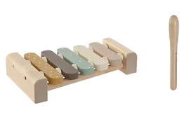 DKD Home Decor Set de Xilófono de Madera Multicolor de 2 Piezas