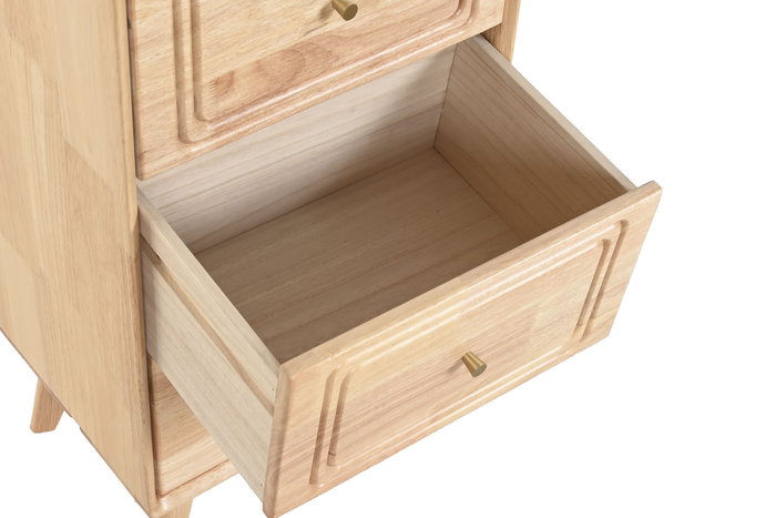 DKD Home Decor Cajonera Scandi Natural Qingyue Madera de Hevea 40 x 98 x 30 cm