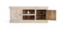GINER Y COLOMER Mueble de TV con 2 puertas y 2 huecos en madera de mango color Arena