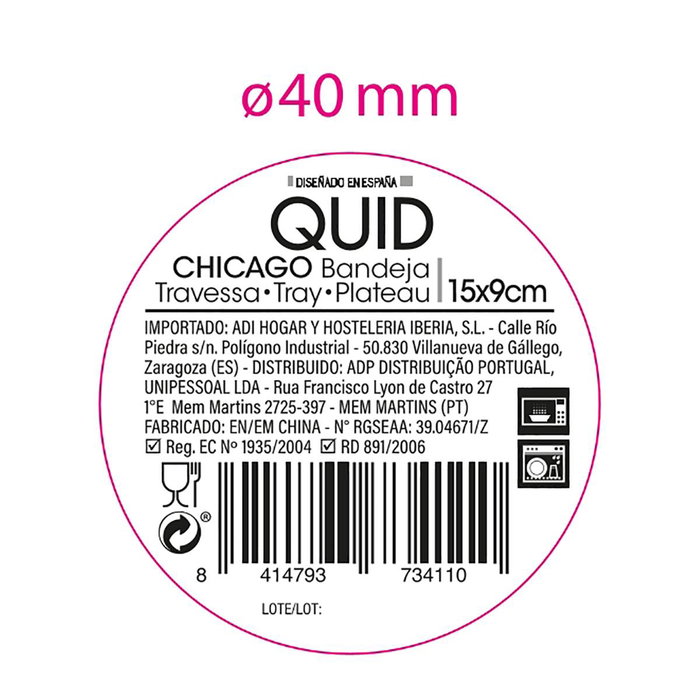 Bandeja Cerámica Chicago Quid 15x9 cm (24 Unidades)