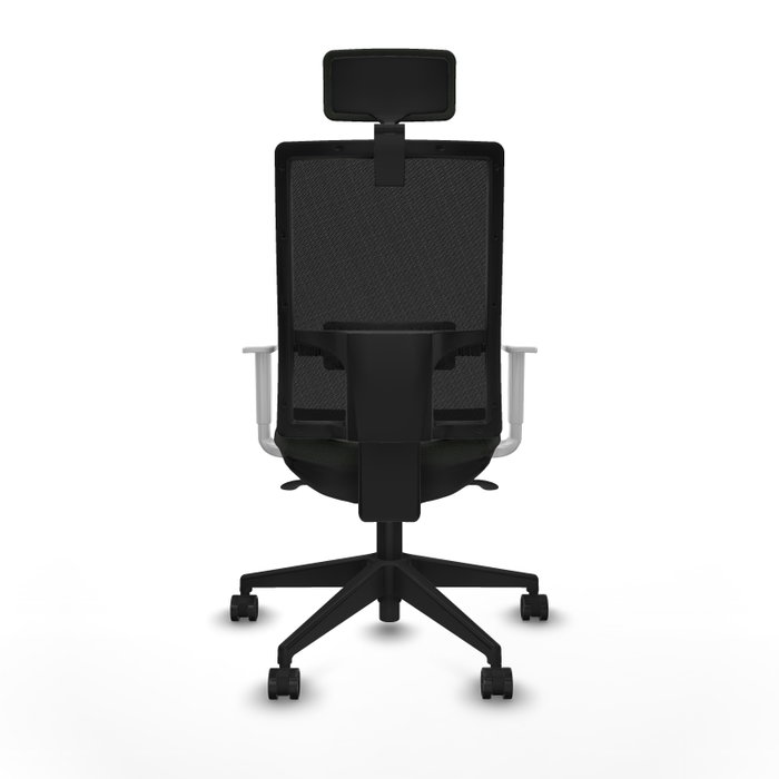 PIQUERAS Y CRESPO Silla de oficina Horna con mecanismo Sincro, Negro con reposabrazos blancos PIQUERAS Y CRESPO Silla de oficina Horna con mecanismo Sincro, Negro con reposabrazos blancos