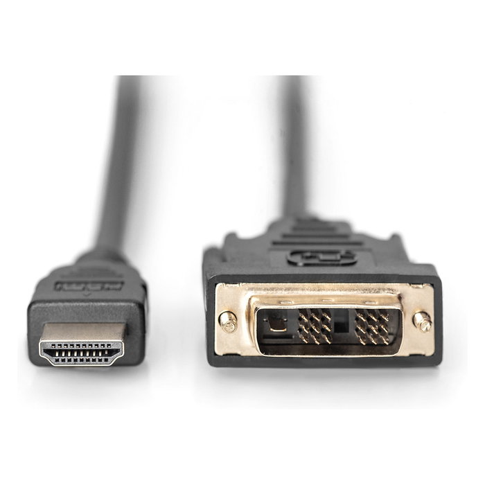 Digitus HDMI-Kabel A->DVI(18+1) St/St 2.0m schwarz FullHD | Cable HDMI a DVI de 2 metros, Negro Digitus HDMI-Kabel A->DVI(18+1) St/St 2.0m schwarz FullHD | Cable HDMI a DVI de 2 metros, Negro