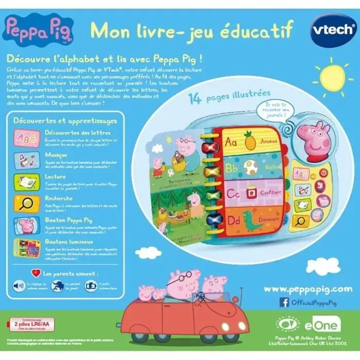Vtech Libro Juego Educativo Peppa Pig 1,5-5 Años Idioma Francés Vtech Libro Juego Educativo Peppa Pig 1,5-5 Años Idioma Francés