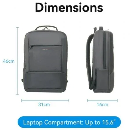 Vention Mochila KRNB0 para Portátiles hasta 15.6" 23L Gris Oscuro Vention Mochila KRNB0 para Portátiles hasta 15.6" 23L Gris Oscuro