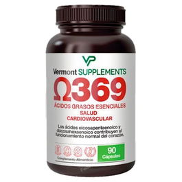 VERMONT SUPPLEMENTS Omega 369 90 Cápsulas - Ayuda a mantener niveles normales de colesterol