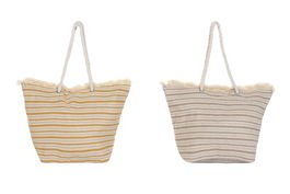 DKD Home Decor Bolso Mediterraneo Amarillo Beige 22.5 x 38 x 46 cm (4 Unidades)