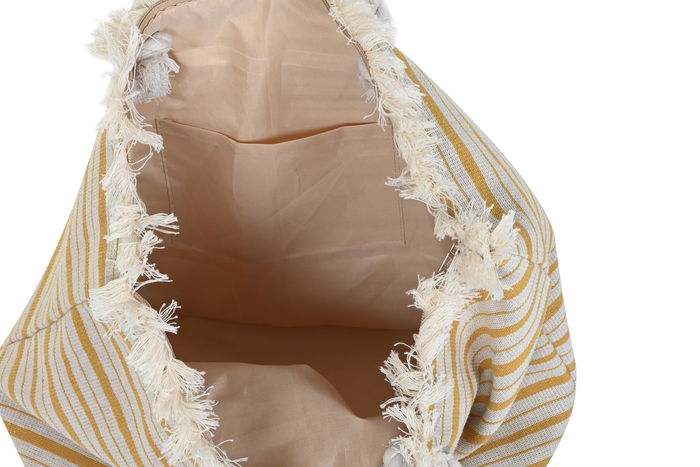 DKD Home Decor Bolso Mediterraneo Amarillo Beige 22.5 x 38 x 46 cm (4 Unidades)