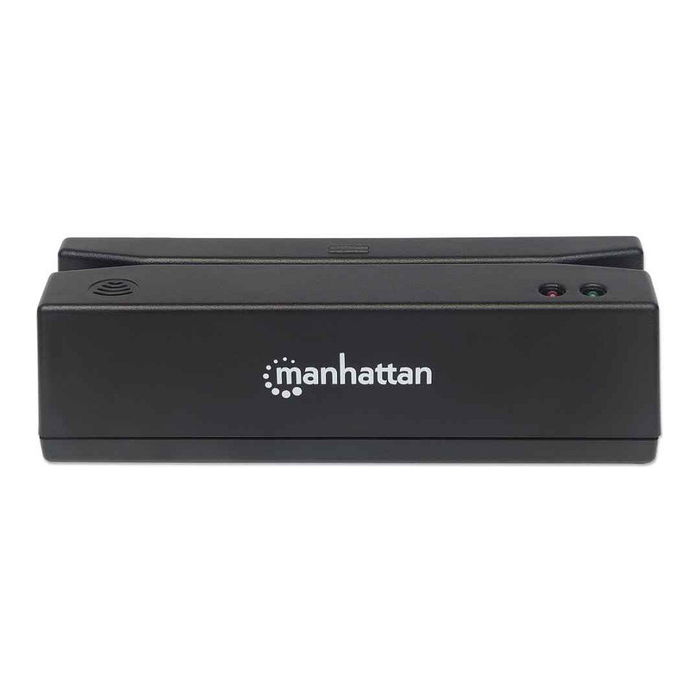 Manhattan Lector de Tarjetas de Banda Magnética USB, Triple Pista, Decodificador Teclado, Cable 1.5 m Negro, 130 mA, 5V, 390g, 43x150x43 mm, CE/FCC
