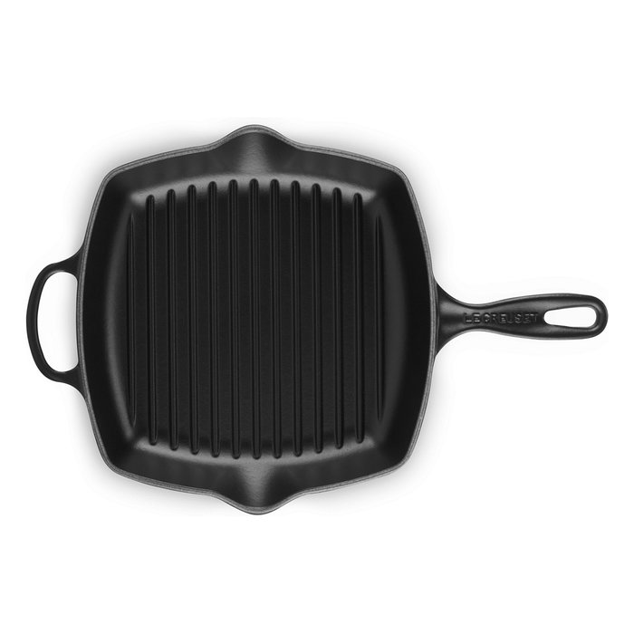 Le Creuset Sartén Grill de Hierro Fundido Cuadrada Negra 26 cm
