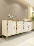 Hanah Home Consola 180 Blanco y Dorado 180 cm (An) x 75 cm (Al) x 32 cm (Pr)