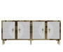 Hanah Home Consola 180 Blanco y Dorado 180 cm (An) x 75 cm (Al) x 32 cm (Pr)