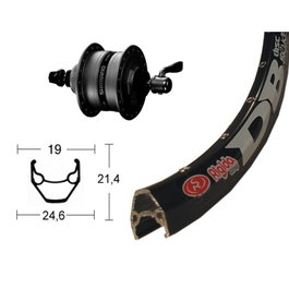 Winora Rueda Delantera 28x1.75 Rígida ZAC 2000 36 Agujeros Disco Centerlock Dinamo Shimano DH 3D35