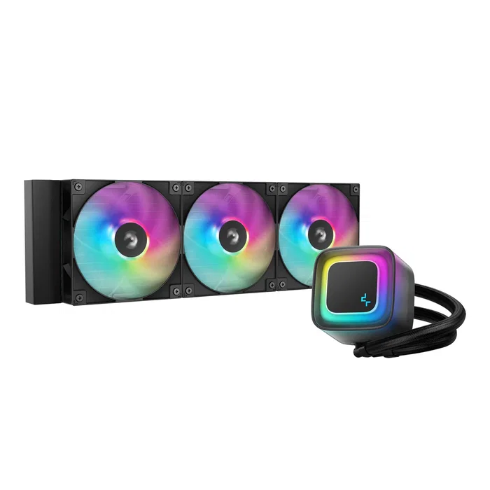DeepCool LE360 V2 Kit de refrigeración líquida todo en uno (AIO) para CPU, 3 ventiladores de 120 mm, negro, compatible con LGA 1700/1200/115x y AM5/AM4