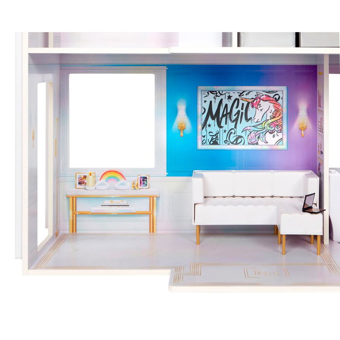 Rainbow High Townhouse - Casa de madera de 3 plantas y 6 habitaciones con ascensor funcional