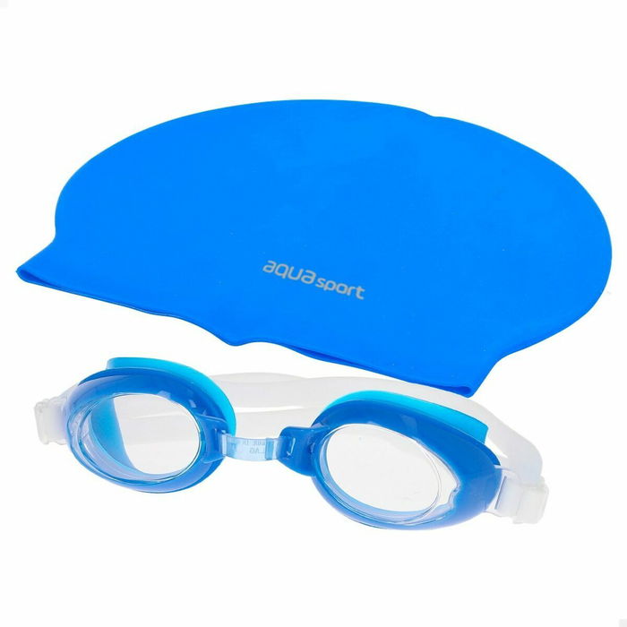 Gorro y Gafas de Natación AquaSport Azul Infantil Plástico (12 Unidades) Gorro y Gafas de Natación AquaSport Azul Infantil Plástico (12 Unidades)