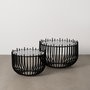 S/2 Mesa Centro Negro Metal-Cristal 68 X 68 X 45 cm