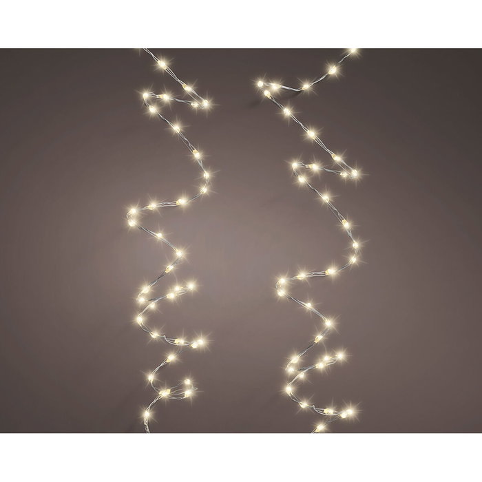 Lumineo Guirnalda Micro LED 378 LEDs Luz Cálida, Cable Alambre Plateado 6 m