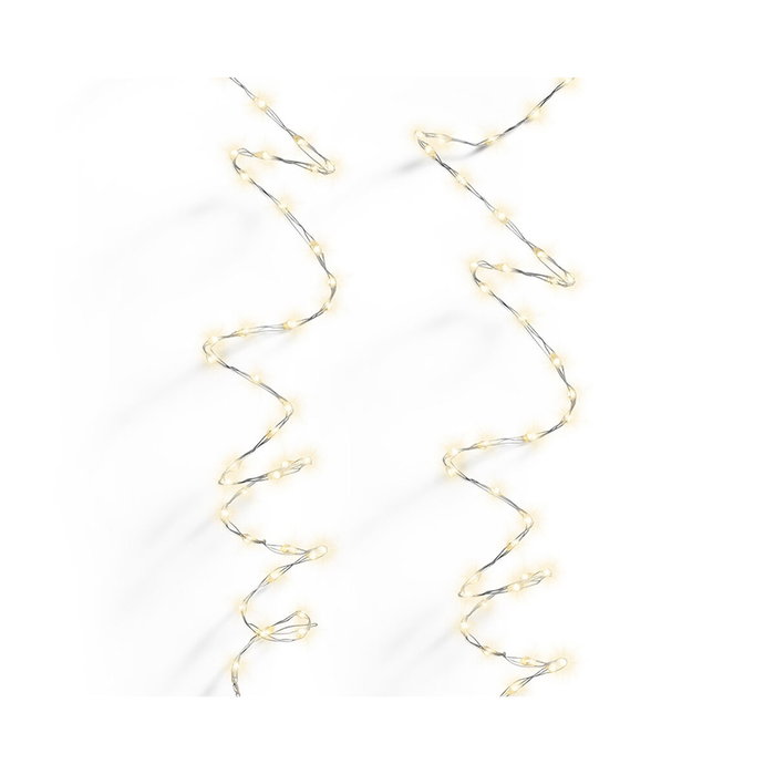 Lumineo Guirnalda Micro LED 378 LEDs Luz Cálida, Cable Alambre Plateado 6 m