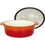 GSW Cazuela de Hierro Fundido Ovalada 33 x 25 cm Naranja AUC4005643716420 - Apta para Cocina de Inducción