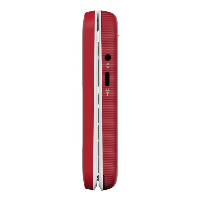 Doro Leva E30 - Teléfono Móvil Básico 4G LTE, Pantalla Dual (2.8" Principal + 1.77"), Cámara 0.3 MP, Batería 1150 mAh Extraíble, Rojo y Blanco, Resistente IP55
