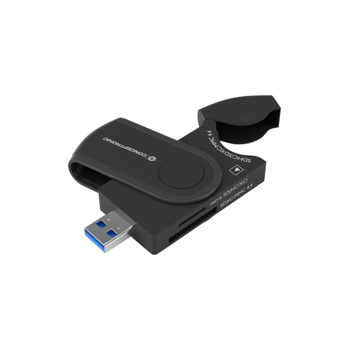 Conceptronic StreamVault BIAN04B Lector de Tarjetas 4 en 1 USB 3.2 Gen 1 Negro