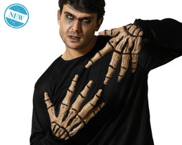 Guantes de Disfraz de Halloween para Muerto Viviente con Textura Osea Realista - Accesorio de Manos Monstruosas, Aporta Detalle Tenebroso a tu Transformacion para Fiesta de Terror