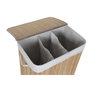 DKD Home Decor Cesta de Ropa de Bambú con 3 Compartimentos, 140L