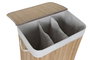DKD Home Decor Cesta Ropa Basicos Bambú Poliéster Natural Blanco 40 x 60 x 60 cm