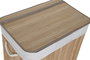 DKD Home Decor Cesta Ropa Basicos Bambú Poliéster Natural Blanco 40 x 60 x 60 cm