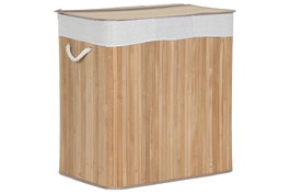 DKD Home Decor Cesta de Ropa de Bambú con 3 Compartimentos, 140L