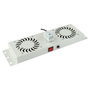 Lanview Logon RAF115WH Módulo de Ventilador de Techo con 2 Ventiladores y Control de Termostato Analógico, Flujo de Aire 280 m3/h, Blanco RAL7035, Montaje Universal