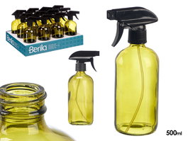 Berilo Pulverizador Cristal Redondo Verde 500 ml 9.5x21.2x7.4 cm (Set de 12)
