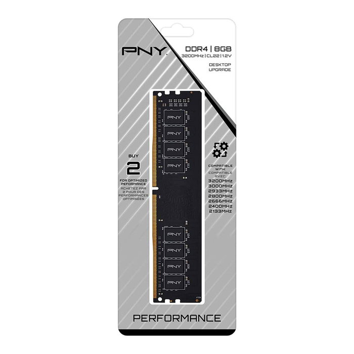 PNY MD8GSD43200-TB Módulo de Memoria RAM DDR4 8 GB 3200 MHz para PC/Servidor PNY MD8GSD43200-TB Módulo de Memoria RAM DDR4 8 GB 3200 MHz para PC/Servidor