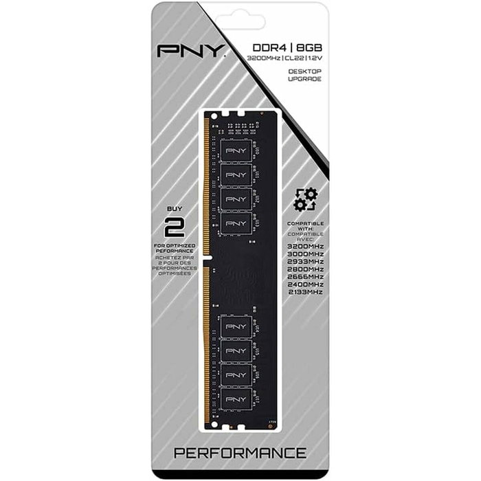 PNY MD8GSD43200-TB Módulo de Memoria RAM DDR4 8 GB 3200 MHz para PC/Servidor PNY MD8GSD43200-TB Módulo de Memoria RAM DDR4 8 GB 3200 MHz para PC/Servidor