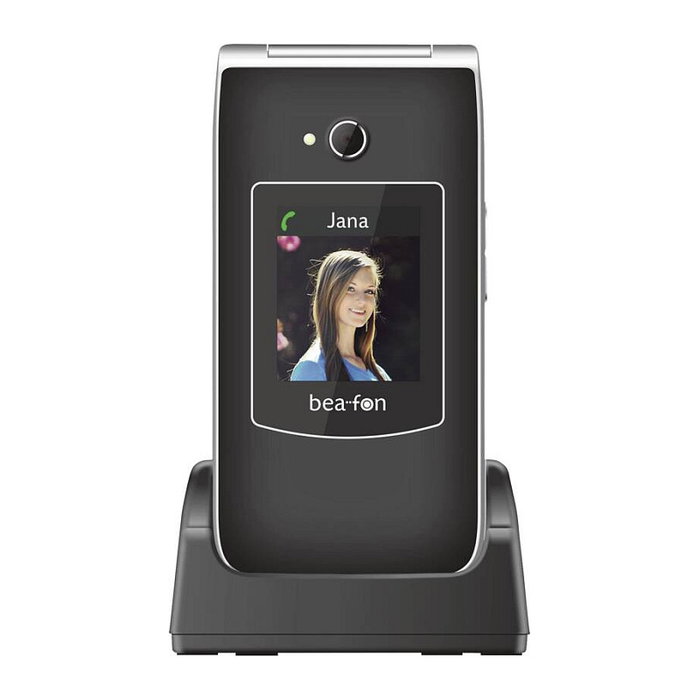 Beafon SL645 Móvil con tapa Negro, Plata