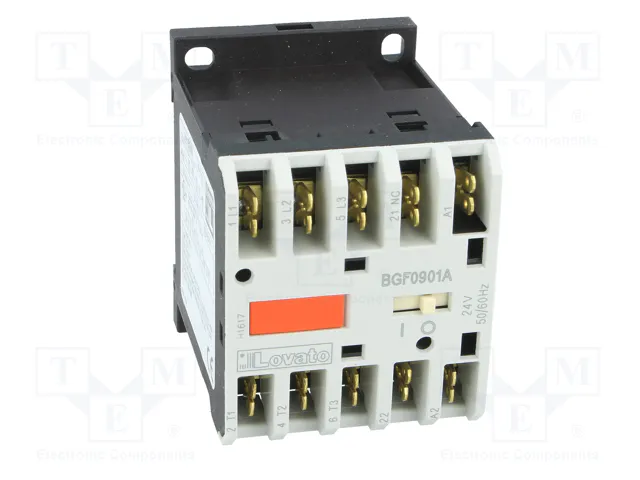 LOVATO ELECTRIC Contactor BG 3-polar 24VAC 9A