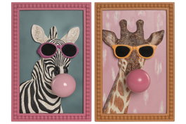 DKD Home Decor Set de 2 Decoraciones de Pared en Resina Multicolor