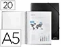 Liderpapel Carpeta Escaparate con Espiral 20 Fundas Polipropileno DIN A5 Negro Opaco