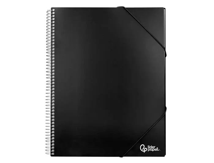 Liderpapel Carpeta Escaparate con Espiral, 20 Fundas, Negro Opaco, A5