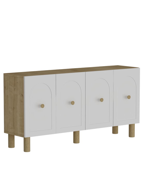 Hanah Home Consola Elle Sapphire Oak, White Roble Zafiro Blanco 150x75x30 cm