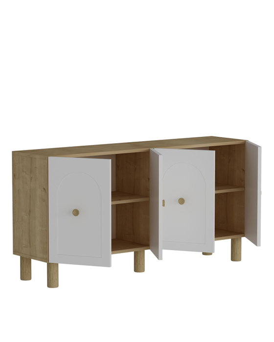 Hanah Home Consola Elle Sapphire Oak, White Roble Zafiro Blanco 150x75x30 cm
