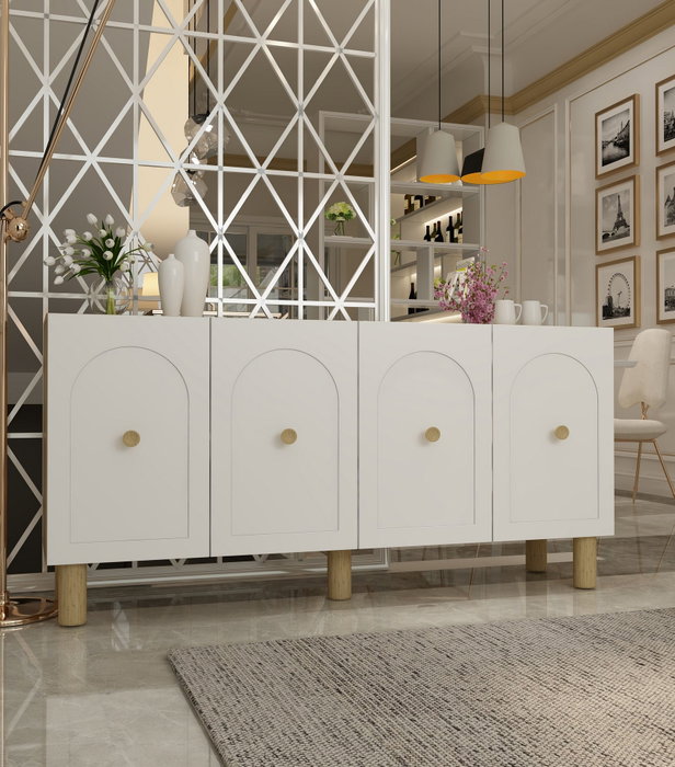 Hanah Home Consola Elle Sapphire Oak, White Roble Zafiro Blanco 150x75x30 cm