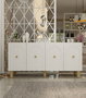 Hanah Home Consola Elle Sapphire Oak, White Roble Zafiro Blanco 150x75x30 cm