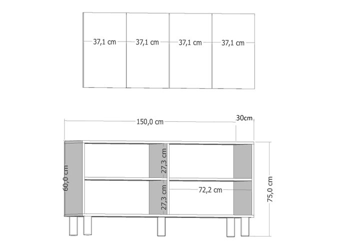 Hanah Home Consola Elle Sapphire Oak, White Roble Zafiro Blanco 150x75x30 cm