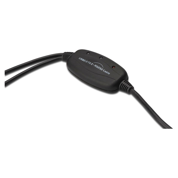 Digitus Cable USB 2.0 a 2x RS232 Macho, 1.5m, Negro