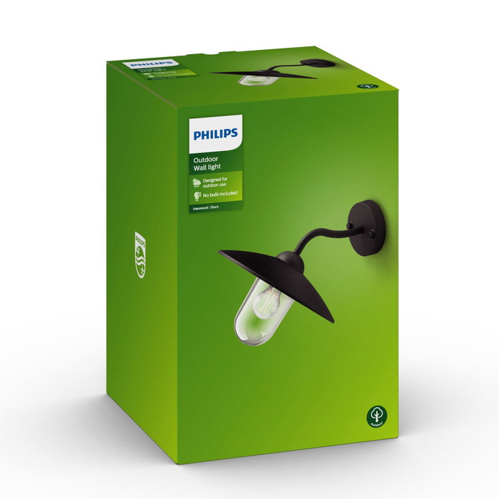 Philips HAMMOCK Aplique de pared descendente para exteriores Negro L30cm Philips HAMMOCK Aplique de pared descendente para exteriores Negro L30cm
