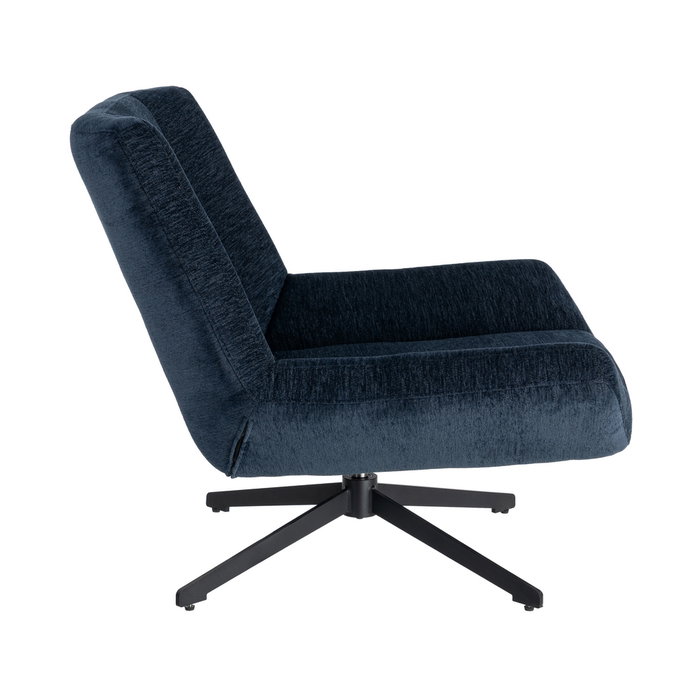 Sillón Giratorio Azul Tejido-Metal 89 X 86 X 77 cm