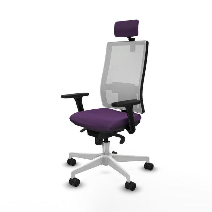 PIQUERAS Y CRESPO Silla de oficina Horna Morada y Blanca con Mecanismo Sincro PIQUERAS Y CRESPO Silla de oficina Horna Morada y Blanca con Mecanismo Sincro