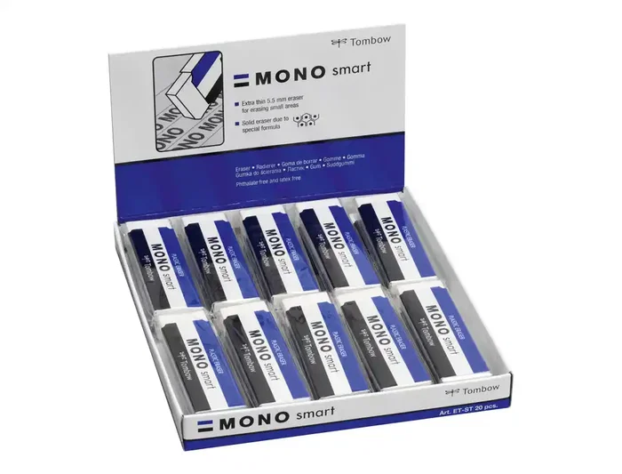Tombow Goma de borrar mono smart extra fina 5,5 mm para borrado de precision